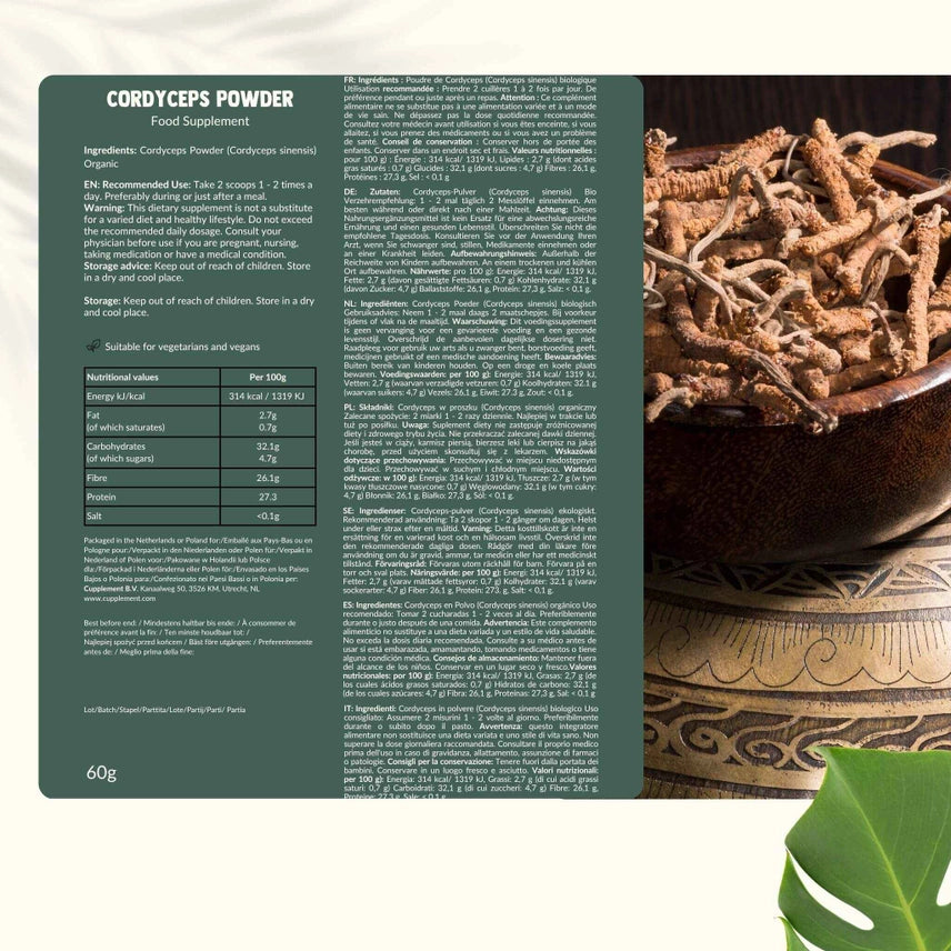 Cordyceps Orgánico en Polvo – 60 g
