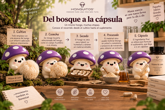 ¿Qué parte del hongo se utiliza en los suplementos? Del cultivo a la cápsula