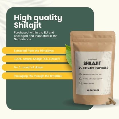 Shilajit 500 mg – 60 Cápsulas Veganas