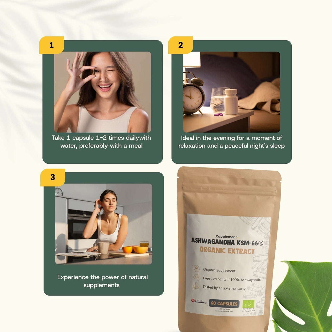 Ashwagandha KSM-66 Orgánica 500 mg – 60 Cápsulas Veganas