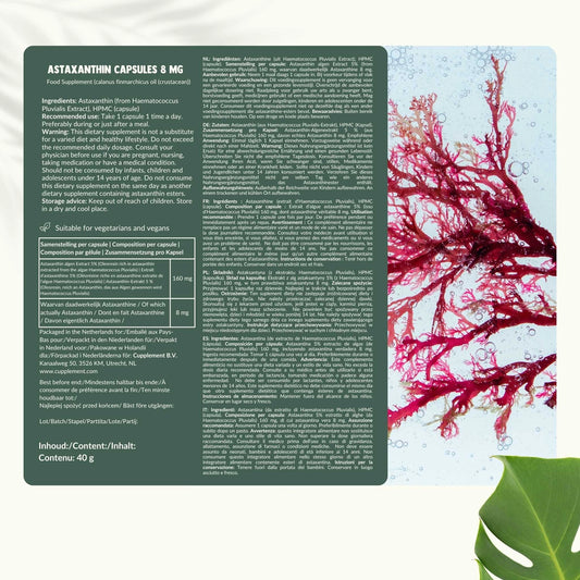 Astaxantina 8 mg – 60 Cápsulas Veganas