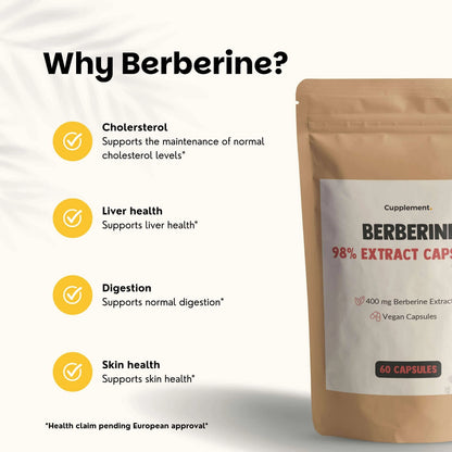 Berberina HCl 400 mg – 60 Cápsulas Veganas