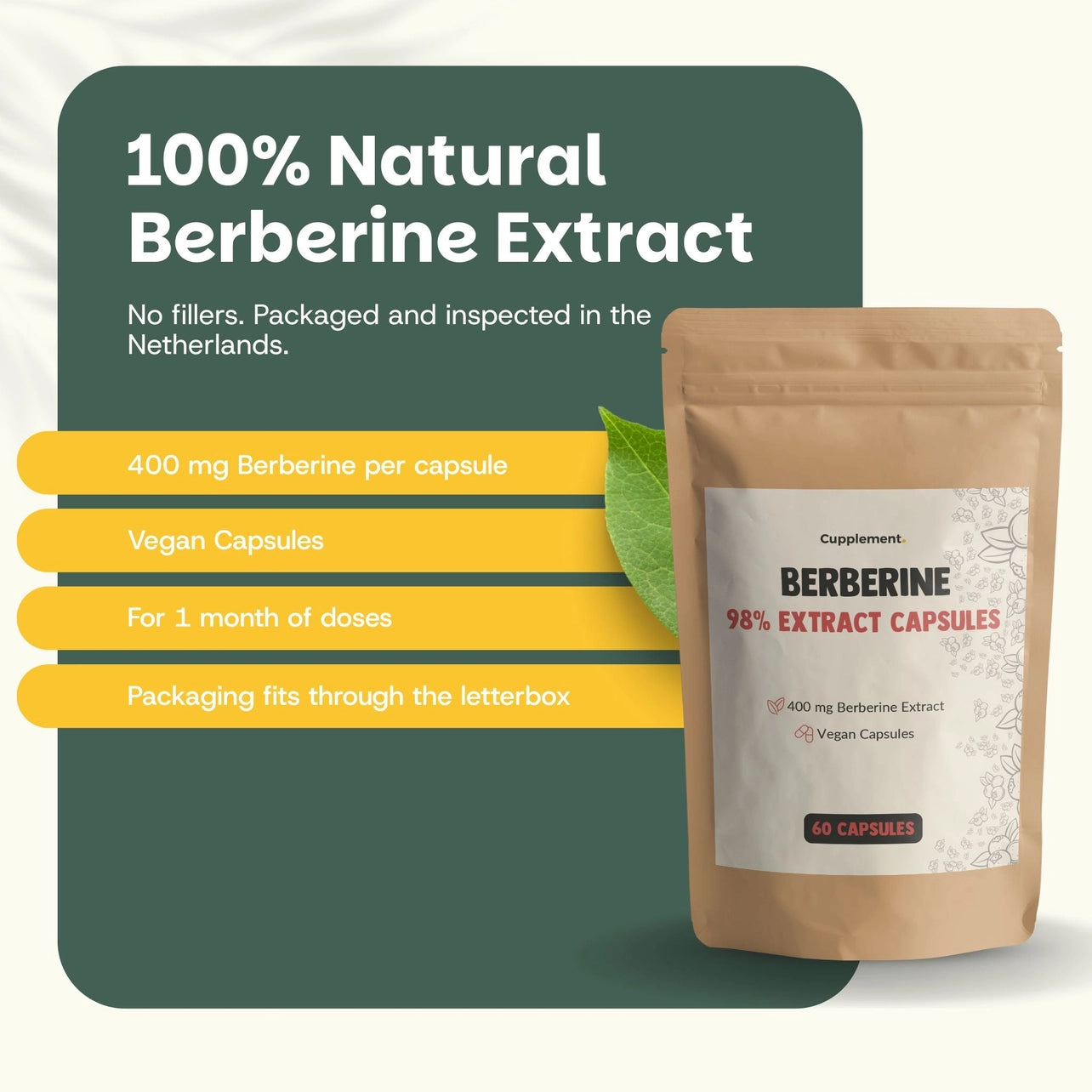 Berberina HCl 400 mg – 60 Cápsulas Veganas