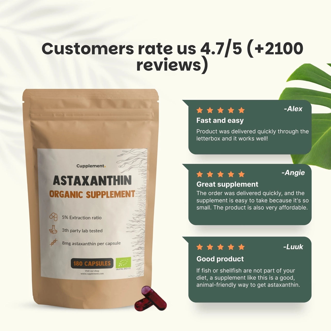 Astaxantina 8 mg – 60 Cápsulas Veganas