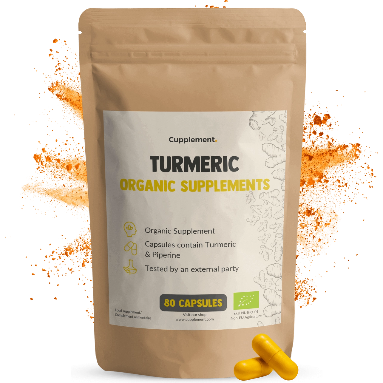 Cúrcuma Orgánica 600 mg – 60 Cápsulas Veganas