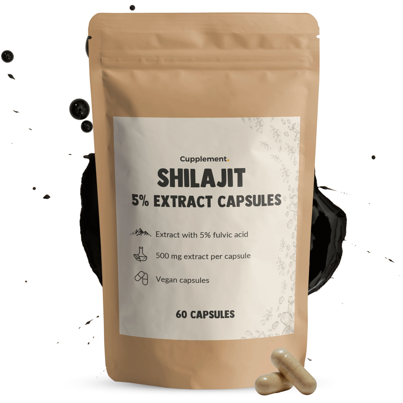 Shilajit 500 mg – 60 Cápsulas Veganas