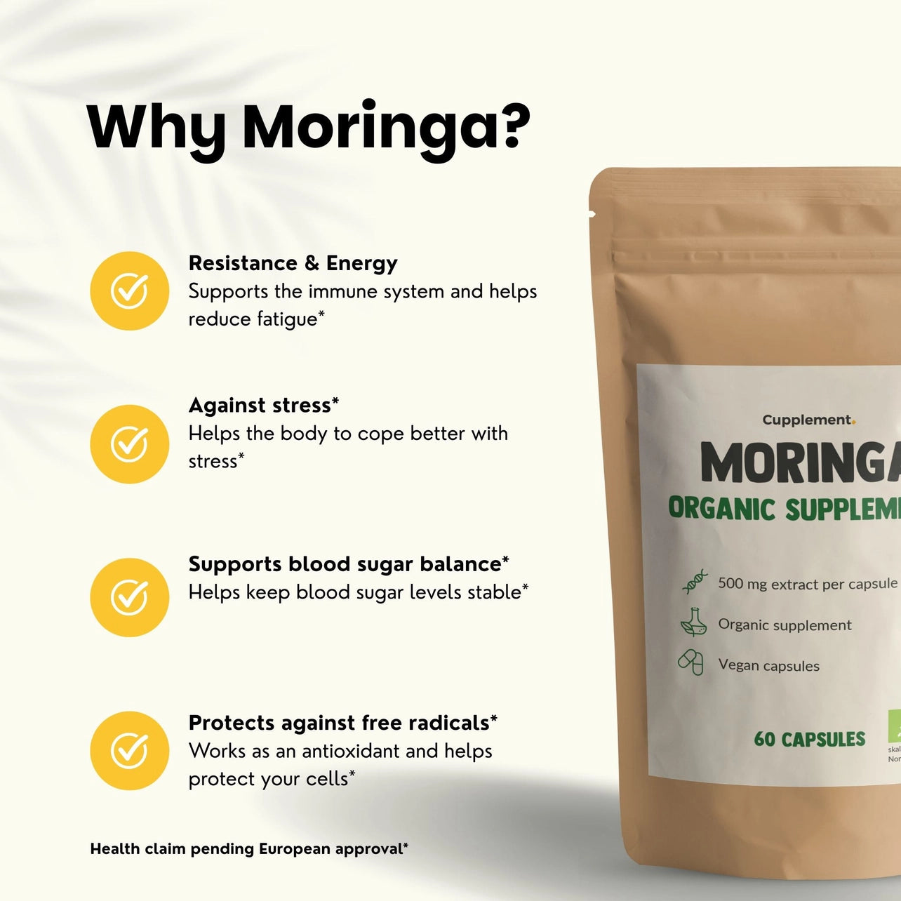 Moringa Orgánica – 60 Cápsulas Veganas
