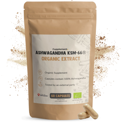 Ashwagandha KSM-66 Orgánica 500 mg – 60 Cápsulas Veganas