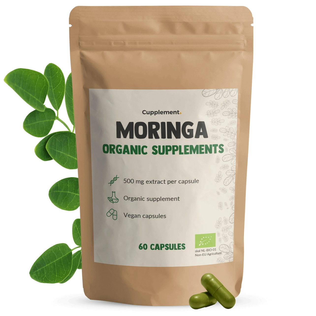Moringa Orgánica – 60 Cápsulas Veganas