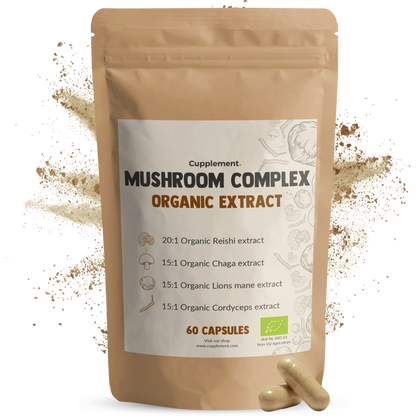 Complejo de 4 Hongos Orgánicos 400 mg – 60 Cápsulas Veganas