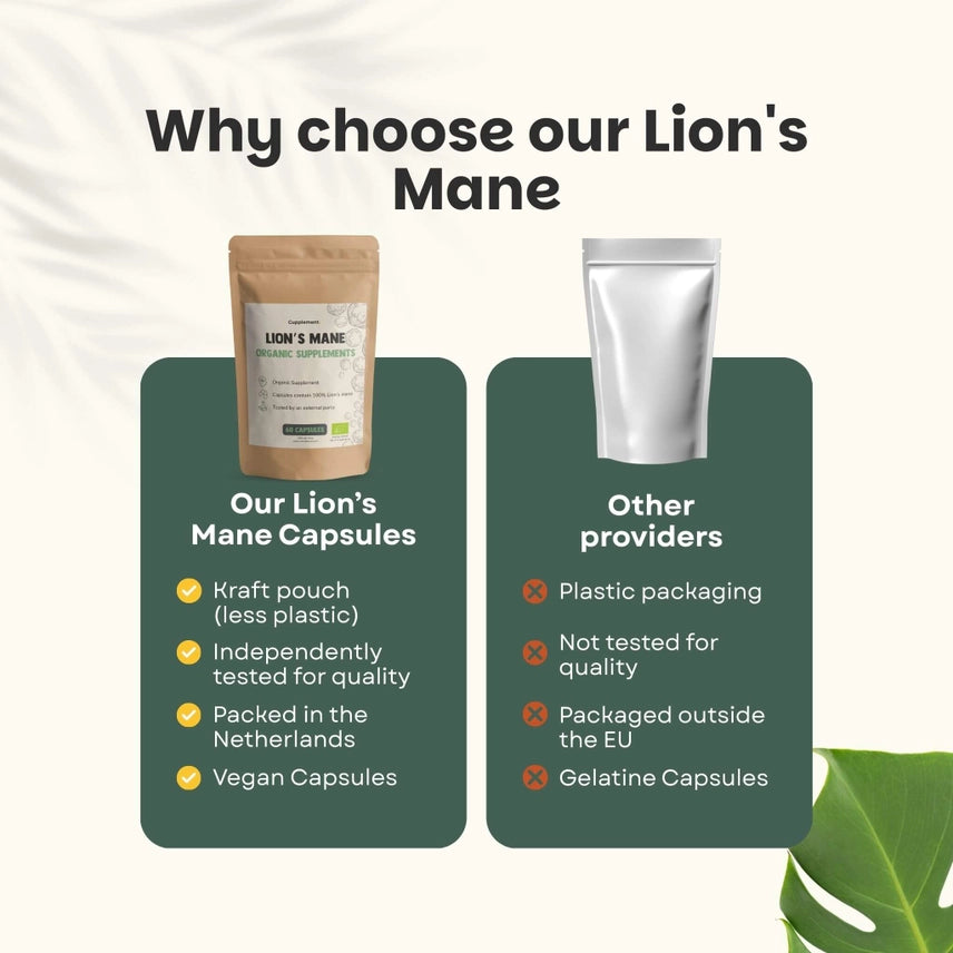 Melena de León Orgánica 500 mg – 60 Cápsulas Veganas