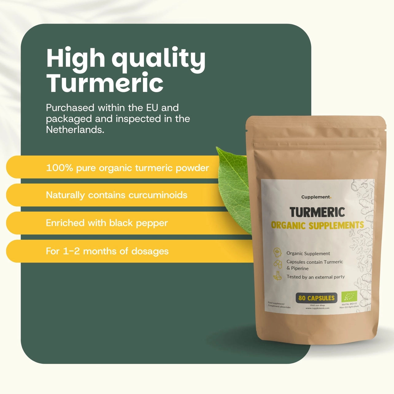 Cúrcuma Orgánica 600 mg – 60 Cápsulas Veganas