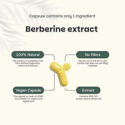 Berberina HCl 400 mg – 60 Cápsulas Veganas