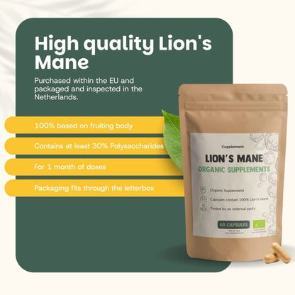 Melena de León Orgánica 500 mg – 60 Cápsulas Veganas