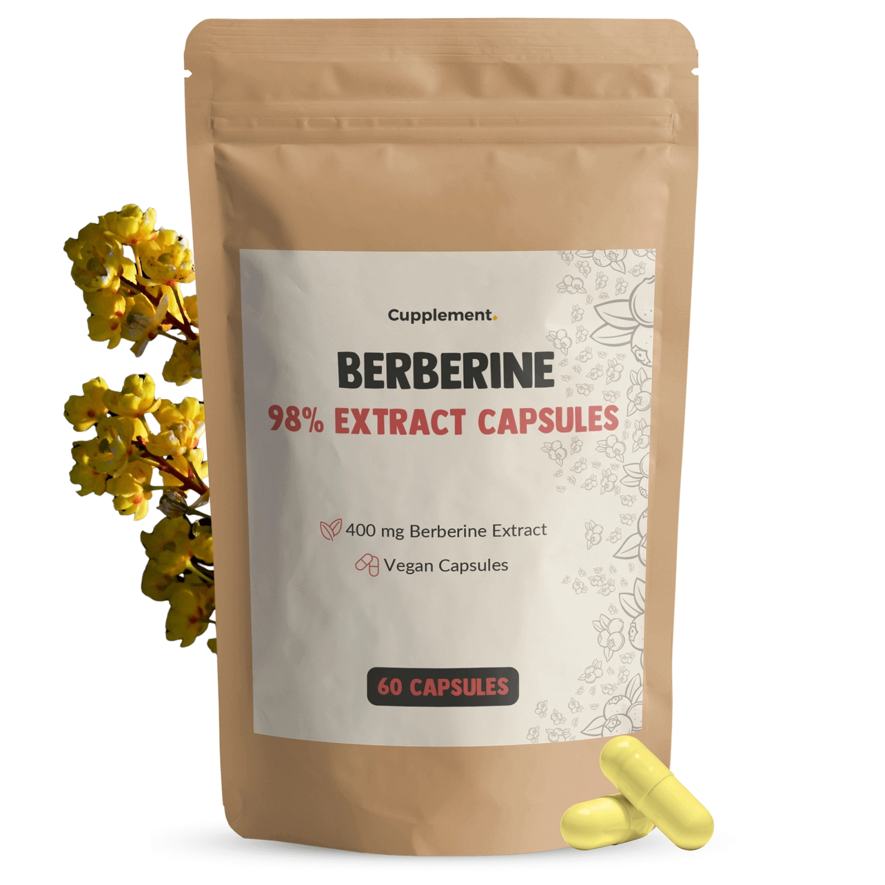 Berberina HCl 400 mg – 60 Cápsulas Veganas