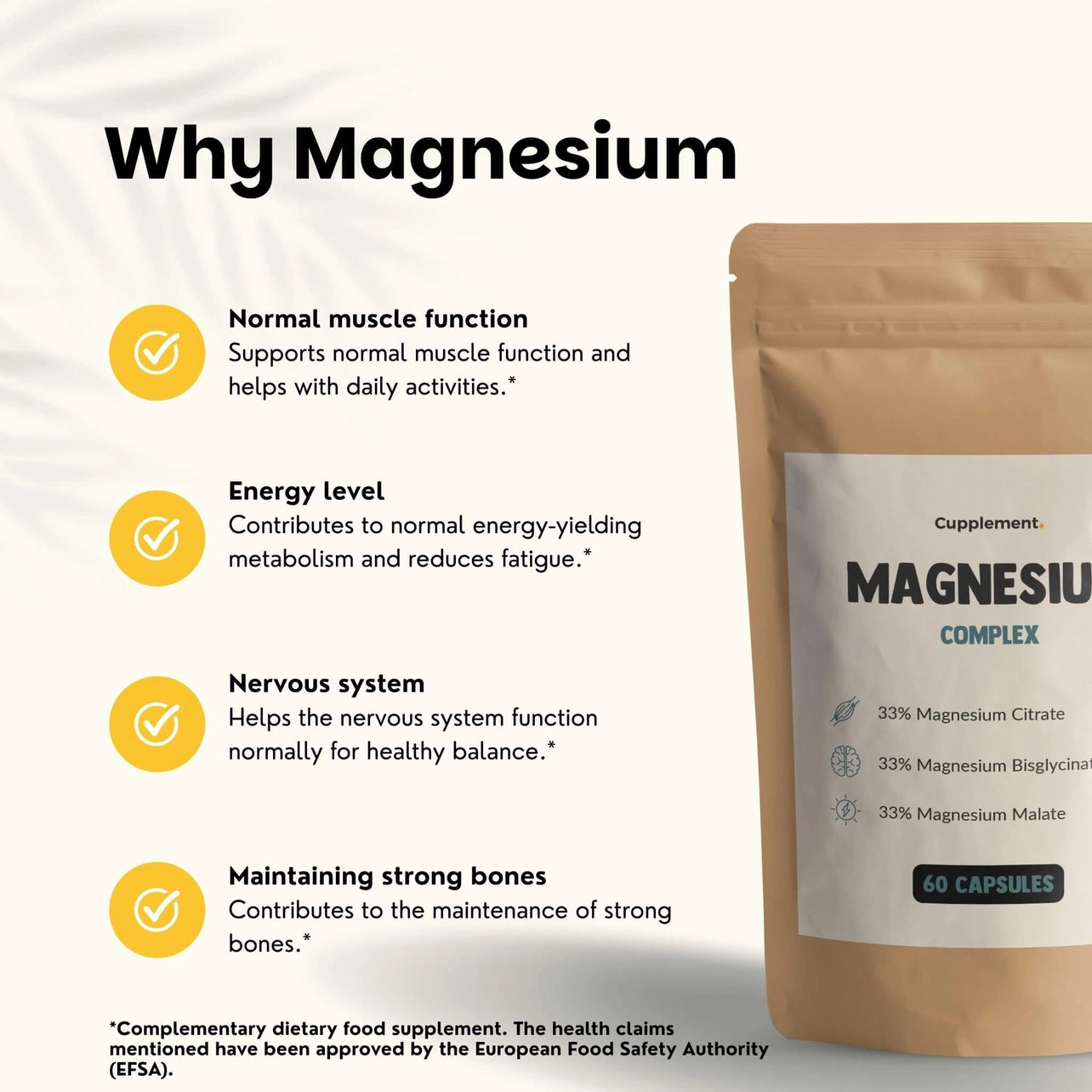 Complejo de Magnesio – 60 Cápsulas Veganas