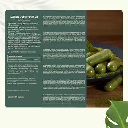 Moringa Orgánica – 60 Cápsulas Veganas