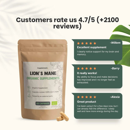 Melena de León Orgánica 500 mg – 60 Cápsulas Veganas